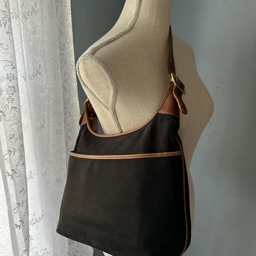 Authentic Vintage Coach Legacy Shoulder Bag, Style 9124. Black Canvas W Leather!